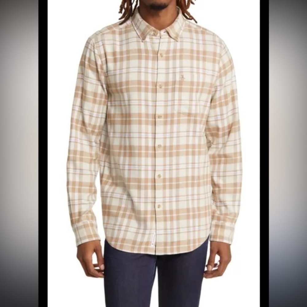 Original Penguin by Munsing Wear Long Sleeve plaid Flannel Shirt Stretch XLTall